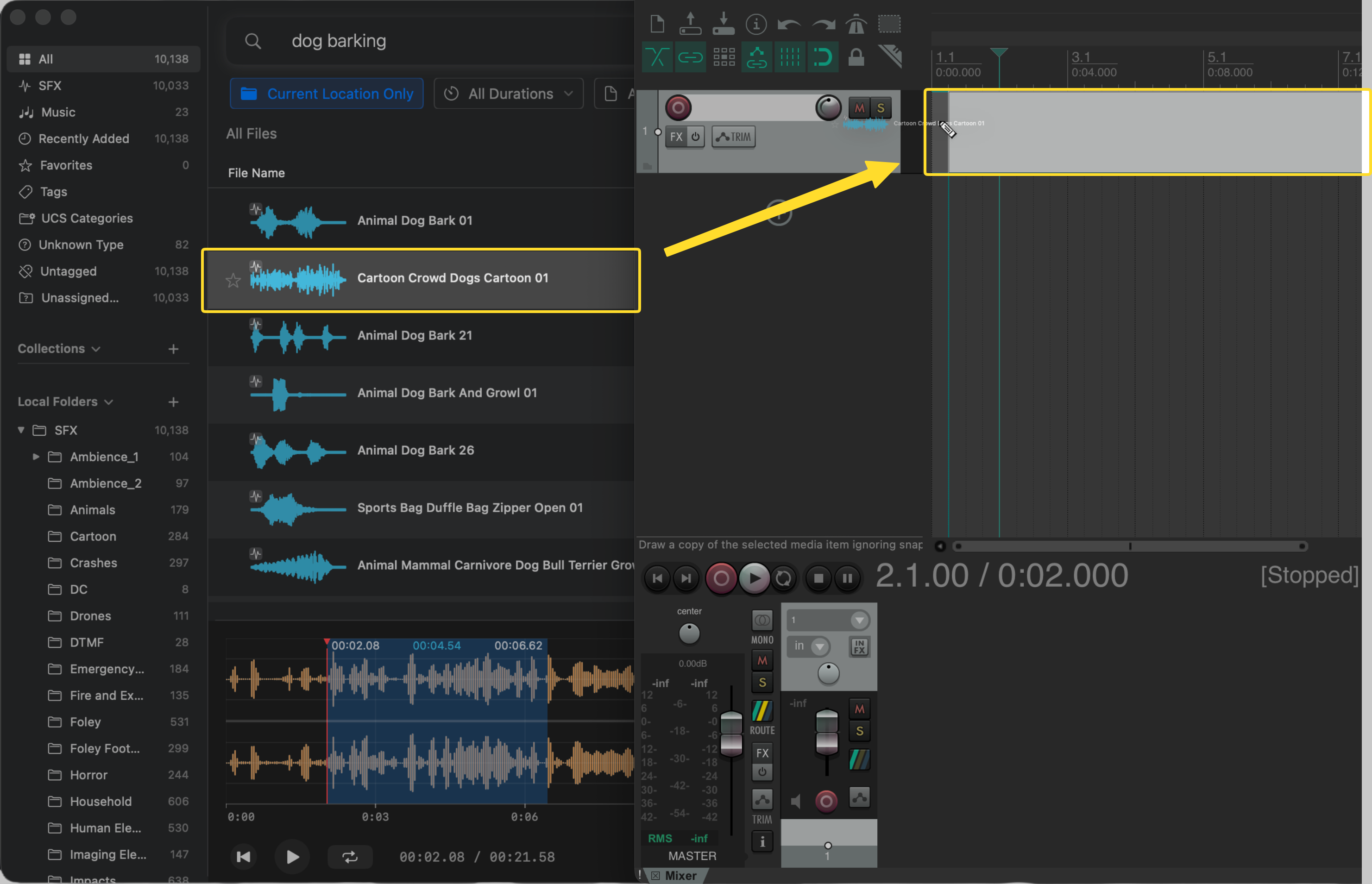Drag File to DAW