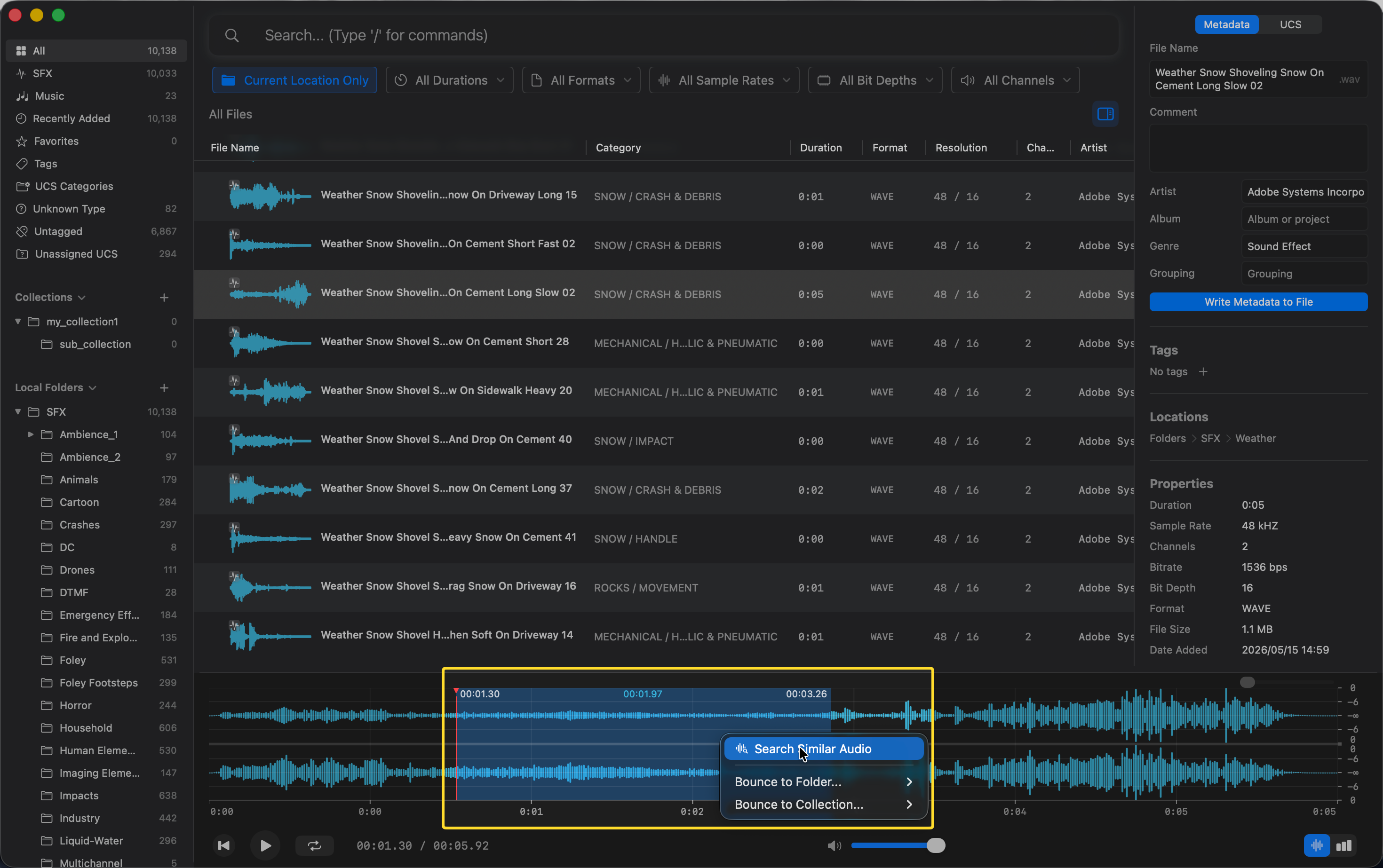 Search Similar Audio from Slice